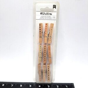 American Crafts Whittles Days of the Week Clothespins Wood Clips Scrapbook Craft